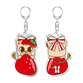 アクリルキーホルダー　シャイニーご当地デザイン【あまおう】